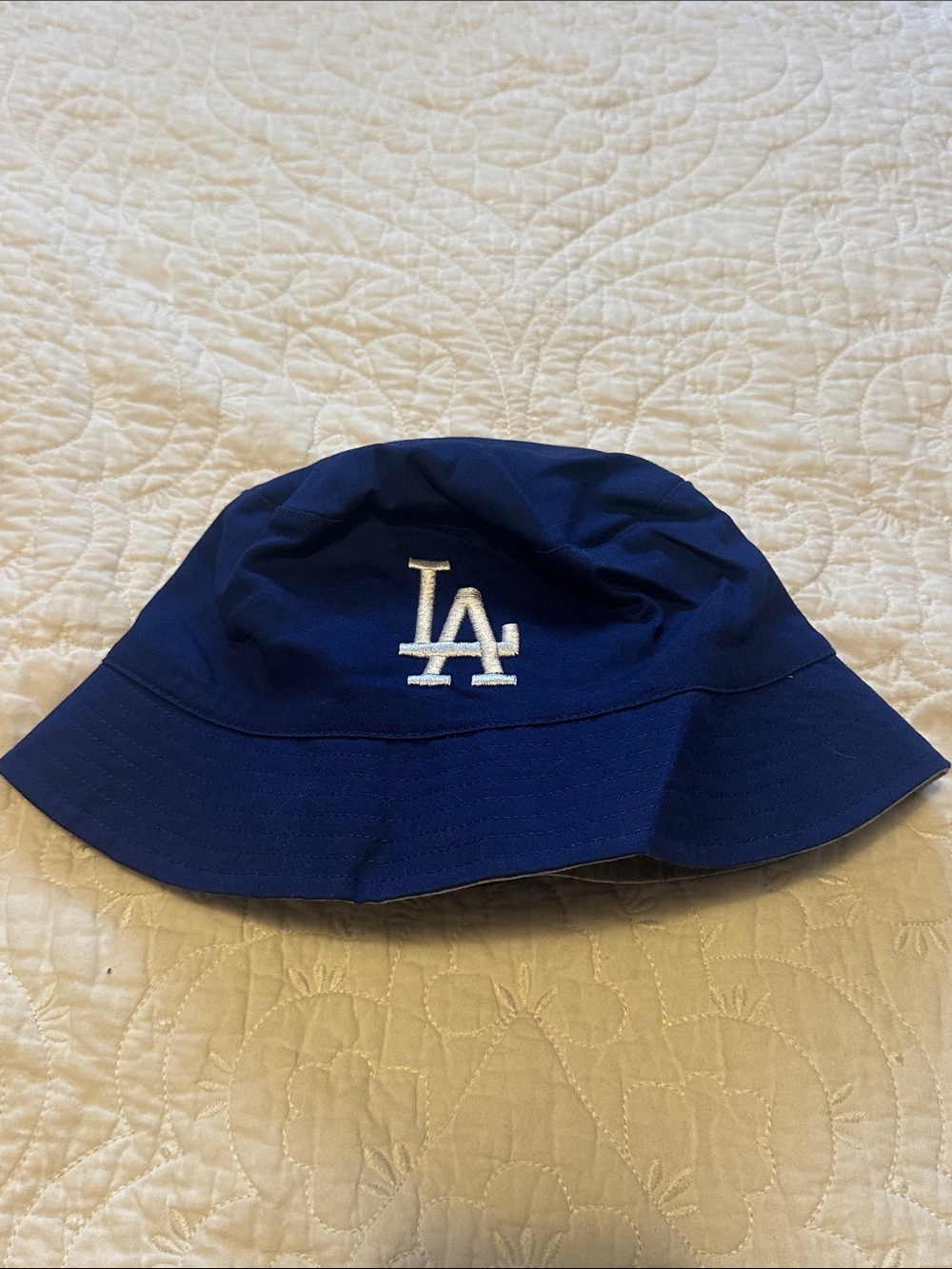 LA Dodgers Reversible Royal Blue & Grey Bucket Hat with Team Logo